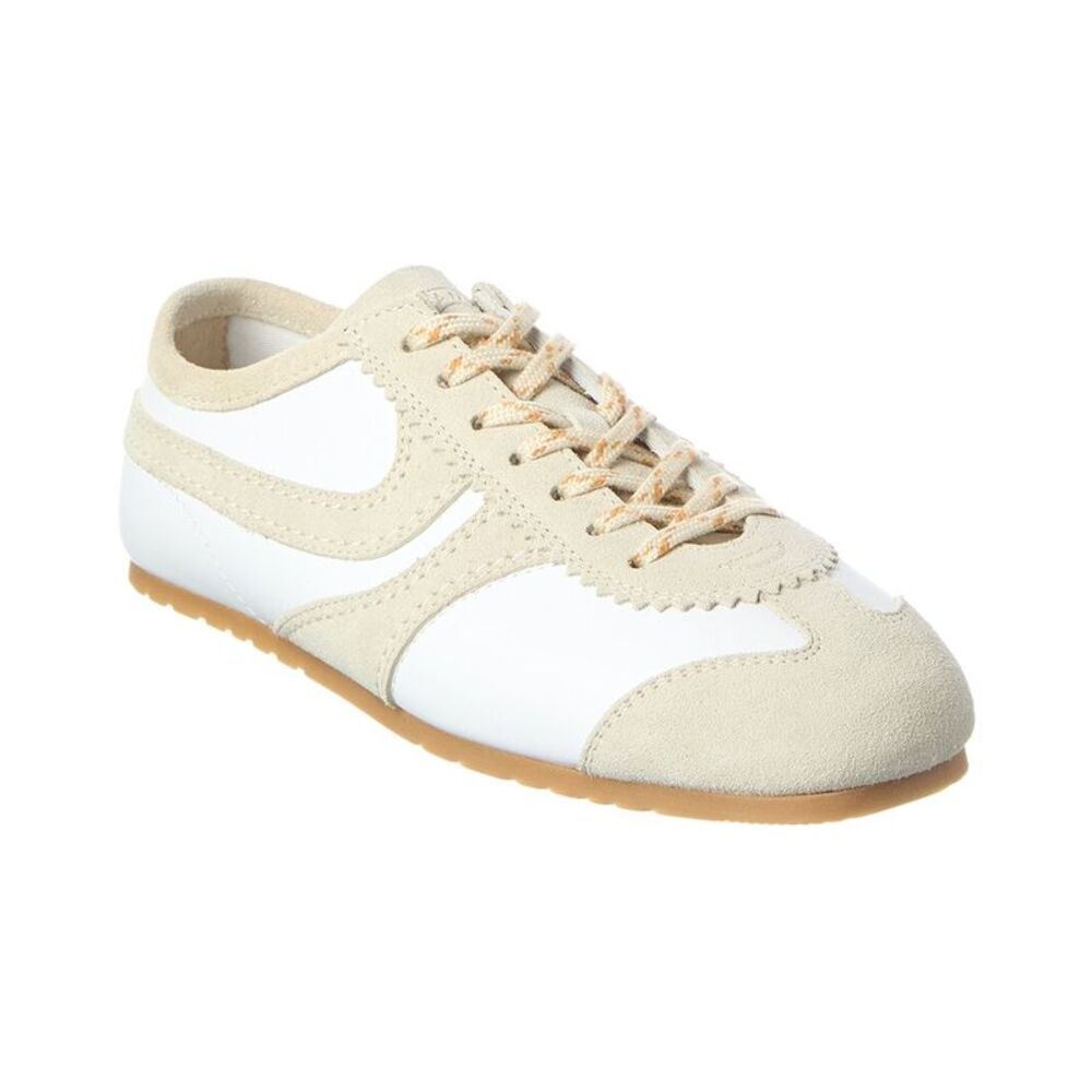 Dries Van Noten Suede & Leather Paneled Sneaker, White